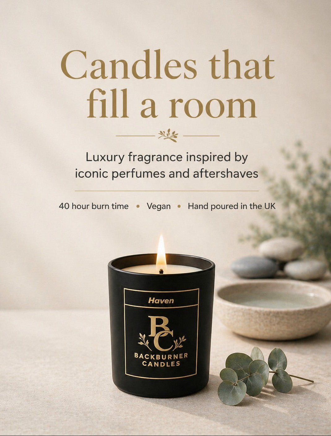 Haven candle with foilage